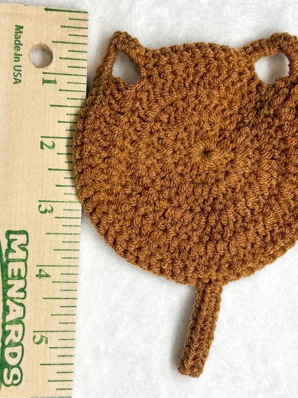 Brown Crochet Cat Coaster – New